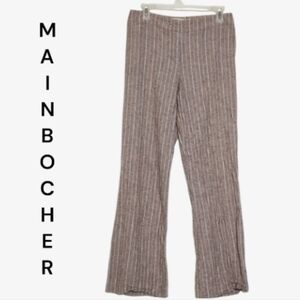 Mainbocher Striped Linen-Blend Pants
